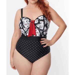 Betty Boop x Unique Vintage Boop Boop A Doop Clemente Swimsuit One Piece 3X